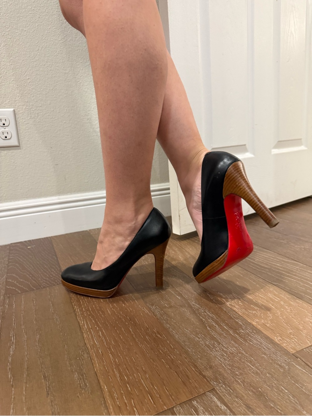 Oh Deer! Black Classic Round-Toe Red Bottom Pumps